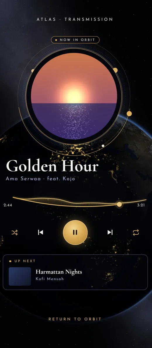 Music in orbit screen